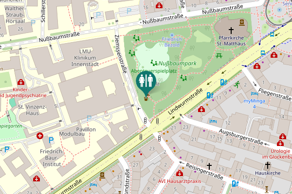 Map showing location of Ziemssenstraße 1 Toilet