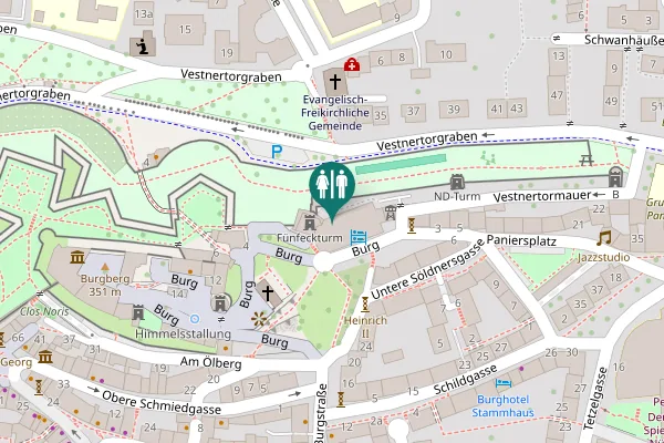 Map showing location of Burg 2 Toilet