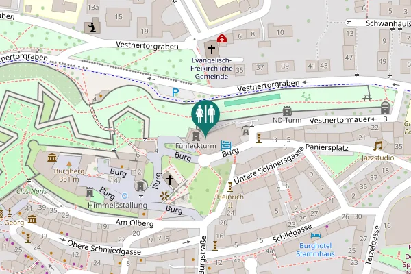 Map showing location of Burg 2 Toilet