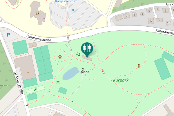 Map showing location of Panoramastraße Toilet