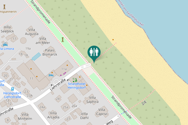 Map showing location of Strandpromenade Toilet
