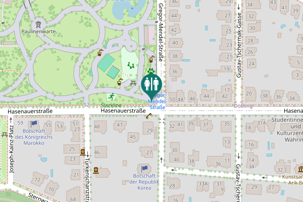 Map showing location of Vienna Toilet