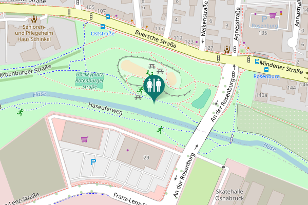 Map showing location of Haseuferweg Toilet
