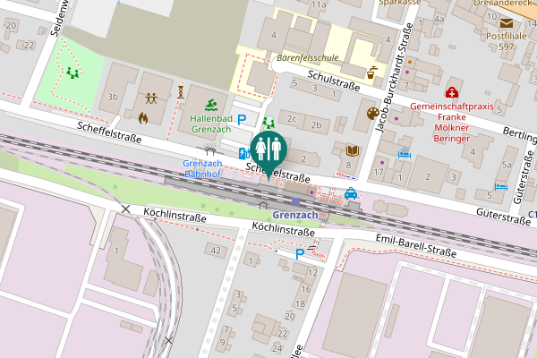 Map showing location of Scheffelstraße 2a Toilet
