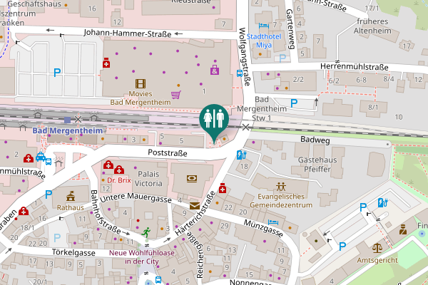 Map showing location of Poststraße 7 Toilet
