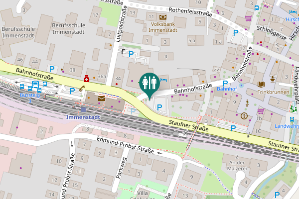 Map showing location of Bahnhofstraße 30 Toilet
