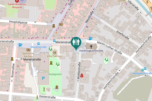 Map showing location of Martin-Luther-Platz Toilet