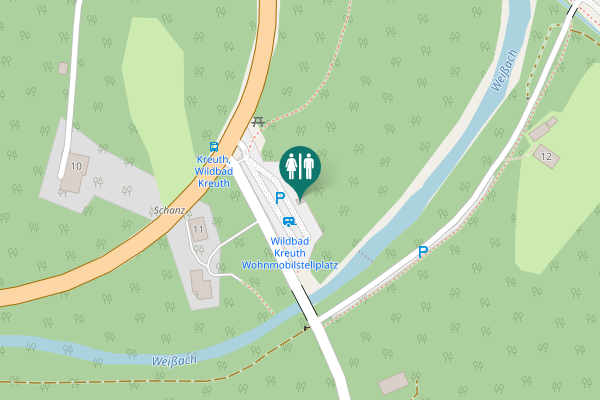 Map showing location of Kreuth Toilet