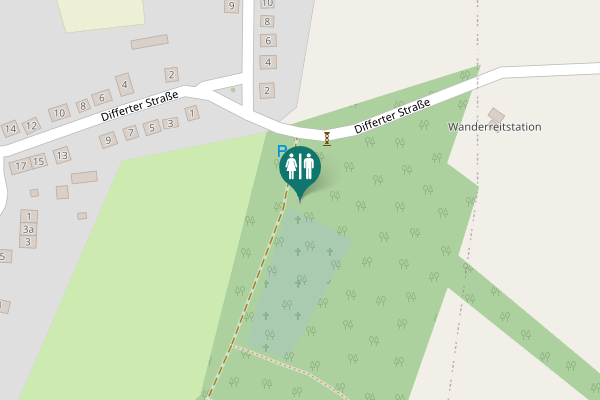 Map showing location of Differter Straße Toilet