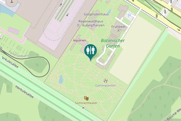 Map showing location of Herkulesallee Toilet
