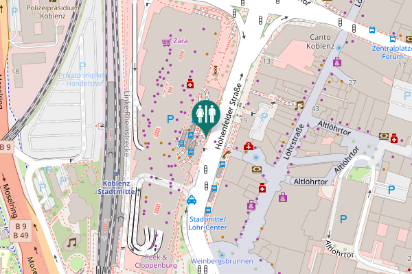 Map showing location of Hohenfelder Straße 22 Toilet