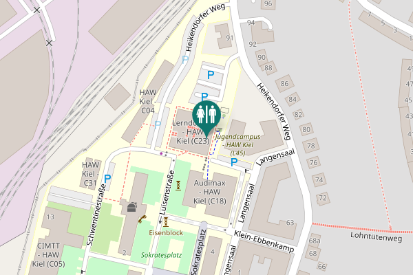 Map showing location of Heikendorfer Weg 89 Toilet