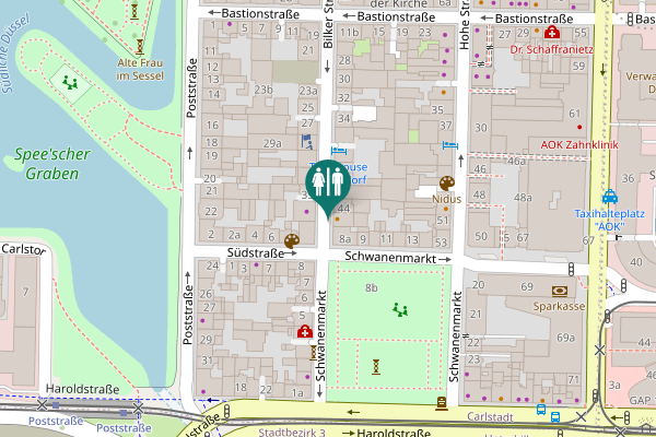 Map showing location of City Toilet
