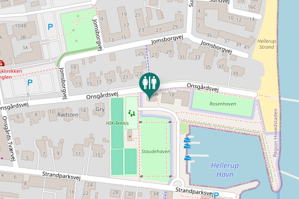 Map showing location of Onsgårdsvej 18A Toilet