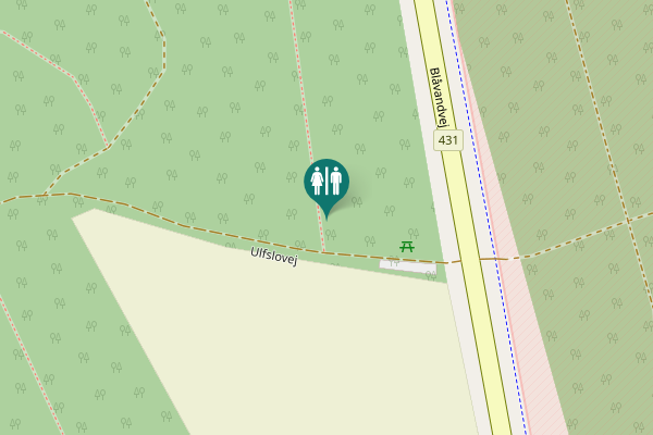 Map showing location of Ulfslovej Toilet