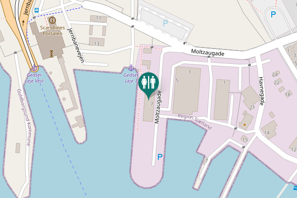 Map showing location of Moltzaugade 7 Toilet