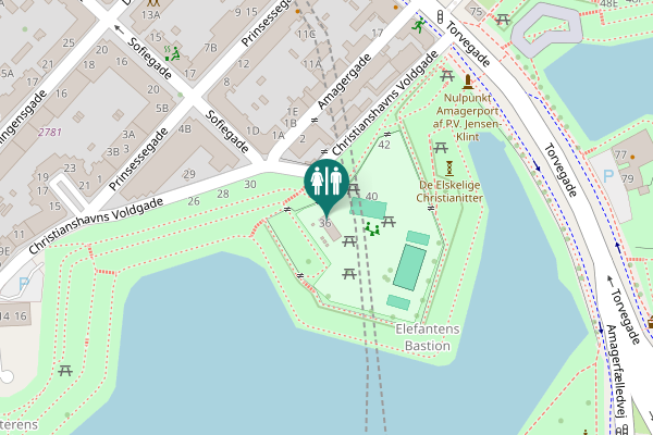 Map showing location of Christianshavns Voldgade 36 Toilet