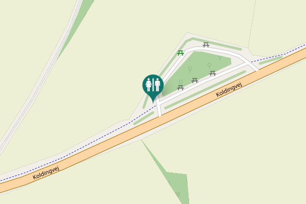 Map showing location of Koldingvej Toilet