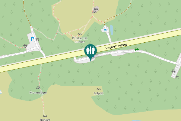 Map showing location of Vesterhavsvej Toilet
