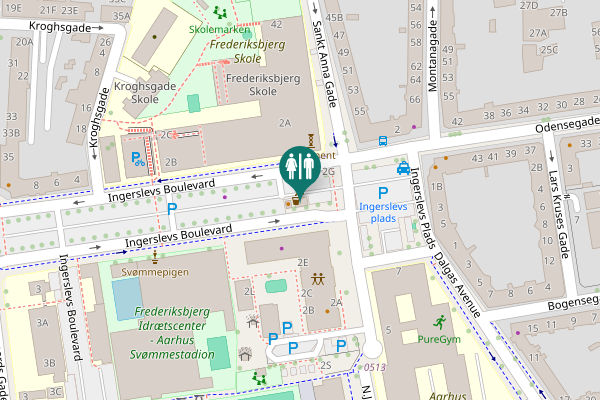 Map showing location of Ingerslevs Boulevard 2H Toilet