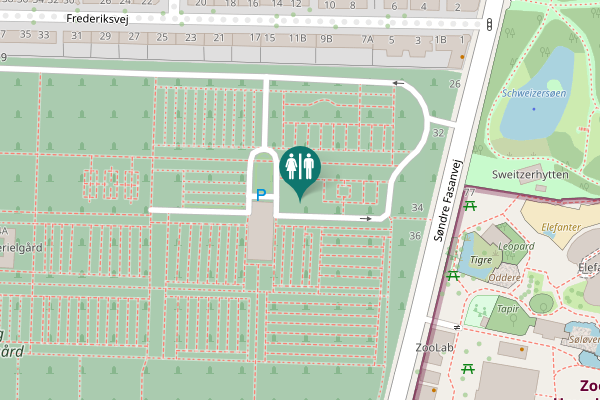 Map showing location of Frederiksvej 11B Toilet