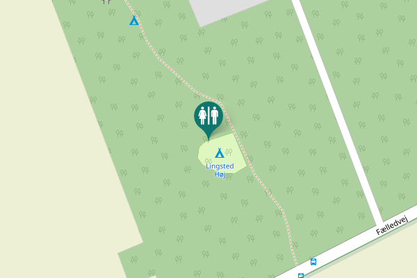 Map showing location of Fælledvej Toilet