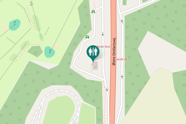 Map showing location of Østre Omfartsvej 21 Toilet