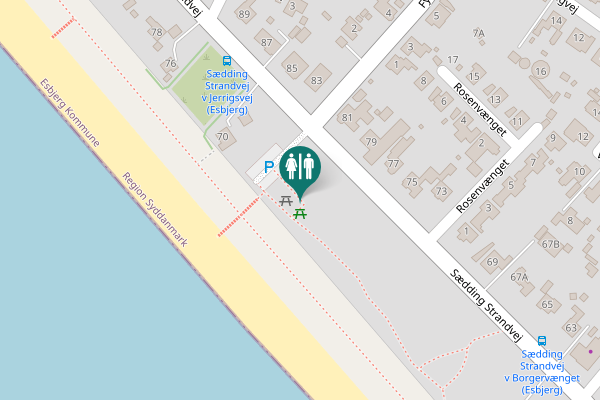 Map showing location of Sædding Strandvej 64 Toilet