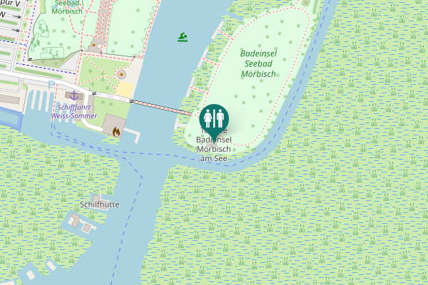 Map showing location of Toilette Badeinsel Mörbisch am See