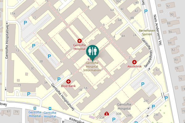 Map showing location of Gentofte Hospitalsvej 1 Toilet