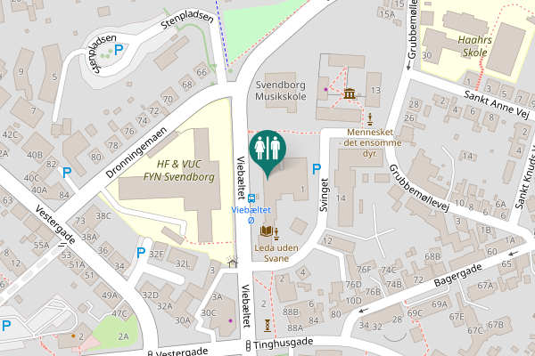 Map showing location of Viebæltet 5 Toilet