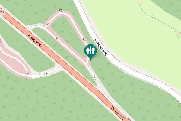 Map showing location of Kokspangvej Toilet