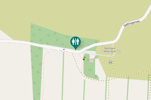 Map showing location of Slettingenvej Toilet