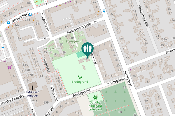 Map showing location of Bredegrund 8 Toilet