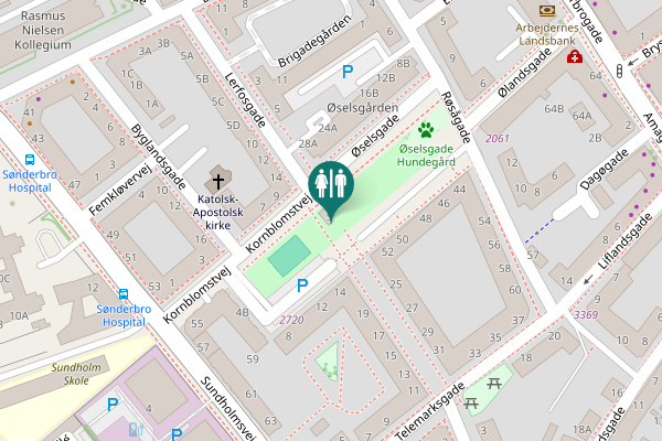 Map showing location of Øselsgade 5 Toilet