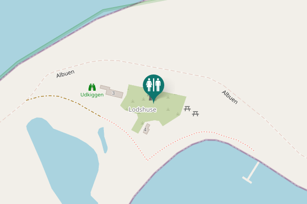Map showing location of Albuen 4 Toilet