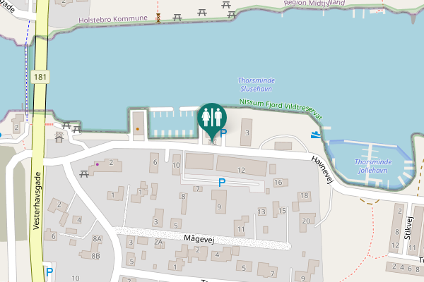 Map showing location of Havnevej 1C Toilet