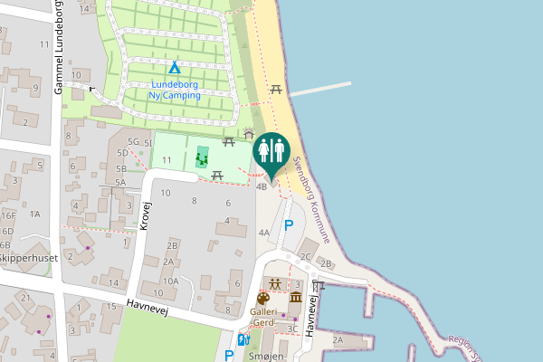 Map showing location of Havnevej 4C Toilet
