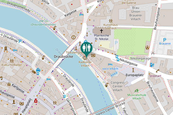 Map showing location of WC-Stadtbrücke