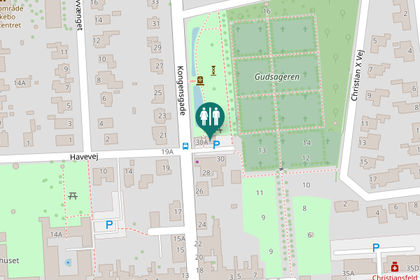 Map showing location of Kongensgade 30A Toilet