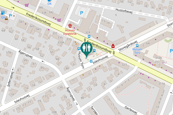 Map showing location of Husum Torv 2 Toilet