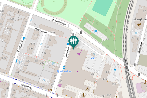 Map showing location of Dannebrogsgade 64 Toilet