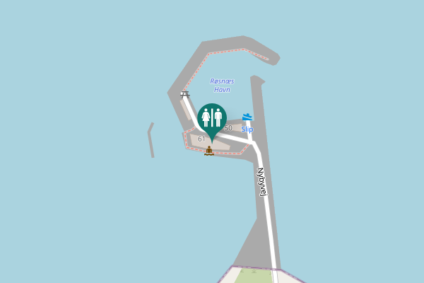 Map showing location of Nybyvej 61 Toilet