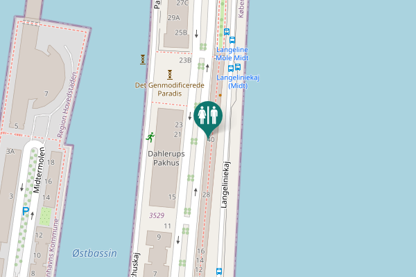 Map showing location of Langelinie Allé 40 Toilet