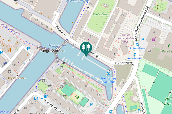 Map showing location of Trangravsvej 3A Toilet