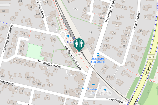 Map showing location of Tranbjerg Stationsvej 2B Toilet