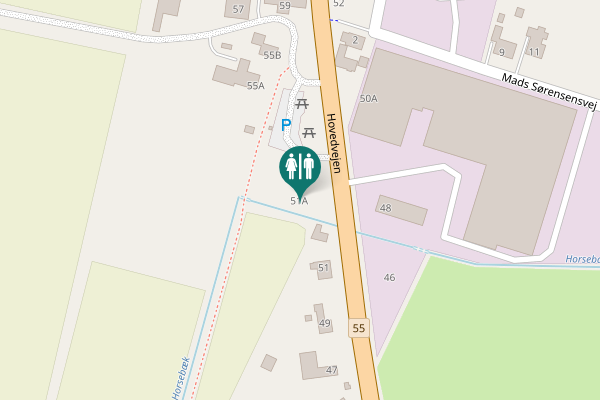 Map showing location of Hovedvejen 51A Toilet