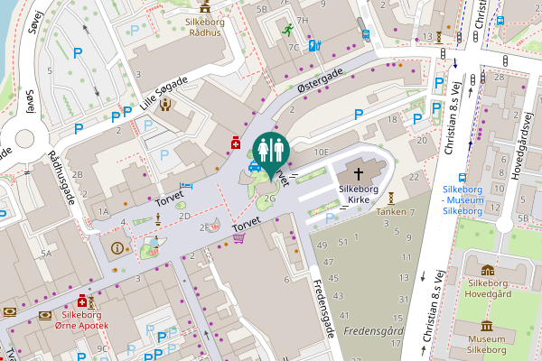Map showing location of Silkeborg Toilet