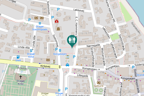 Map showing location of E. C. Hammers Vej 2 Toilet