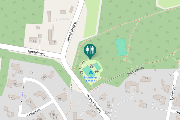 Map showing location of Vennebjergvej 26 Toilet